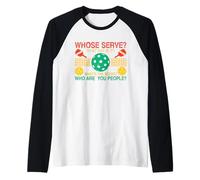 Chi Serve Qual è Il punteggio Che Giorno è Divertente Pickleball Maglia con Maniche Raglan