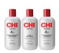 CHI Set regalo Infra Trio Shampoo a infrarossi da 355 ml + trattamento a infrarossi da 355 ml + infuso di seta da 355 ml