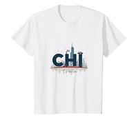 Chi Town Skyline Urbano Orgoglio per Gli Amanti della Città Maglietta, Bambini, Bianco, 4 Anni