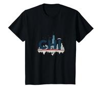 Chi Town Skyline Urbano Orgoglio per Gli Amanti della Città Maglietta, Bambini, Nero, 3 Anni