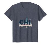 Chi Town Skyline Urbano Orgoglio per Gli Amanti della Città Maglietta, Bambini, Pervinca, 8 Anni