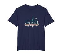 Chi Town Skyline Urbano Orgoglio per Gli Amanti della Città Maglietta, Uomo Taglie Grandi, Navy, 5X Tall