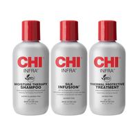 CHI Trio Kit 3 Pezzi: Shampoo Infra 177ml - Trattamento Infra 177ml - Infusione di Seta 177ml