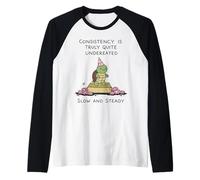 Chi Va Piano Va Sano Tartaruga Motivazione Maglia con Maniche Raglan