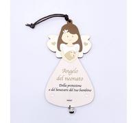 Chiama Angeli legno con sonaglio ANGELO DEL NEONATO 17 cm 14T9