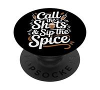 Chiama i colpi e sorseggia l'infermiera delle spezie alla zucca PopSockets PopGrip Adesivo