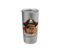 Chiamami capitano! divertente pirata Capybara illustrazione Bicchiere termico in acciaio inox doppia parete