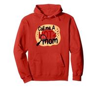 Chiamami Una Mamma Calda ardente Divertente Umorismo maternità Felpa con Cappuccio, Unisex per Adulti, Rosso, XL