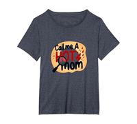 Chiamami Una Mamma Calda ardente Divertente Umorismo maternità Maglietta, Donna Plus-Size, Pervinca, 1X