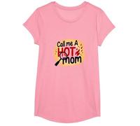 Chiamami Una Mamma Calda ardente Divertente Umorismo maternità Maglietta, Ragazze, Rosa, M