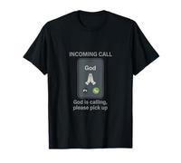 Chiamata in Arrivo Dio Sta chiamando Il Design dell'interfaccia utente del Telefono Religioso Maglietta