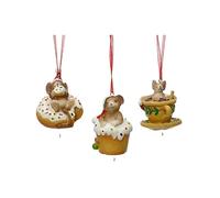 Chianese Addobbo Pendente Topini Tema Pasticceria di Babbo Natale in Poliresina 3 Modelli Assortiti - Decorazione Natalizia da Appendere, 1 Pezzo, L5,7xP6,5xA5 cm