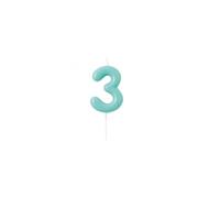 Chianese Candelina 10,5 cm Glossy Acquamarina Numero 3 | Compleanno Candeline Torta Eleganti | Candele Compleanno Particolari per Feste, Battesimi e Comunioni 1 Pezzo