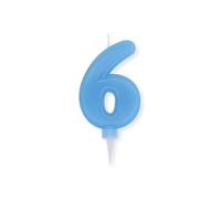 Chianese Candelina di cera per Compleanno Plump Numero 7 Celeste 10 cm | Decorazione Elegante per Torte e Feste di Compleanno | Facile da Usare e Sicura