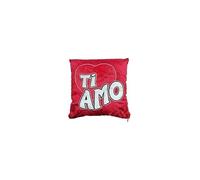 Chianese Cuscino peluche quadrato Rosso con scritta Ti Amo per San Valentino 31x31x8 cm | Morbido e Confortevole | Regalo Romantico San Valentino, Anniversari, Feste Speciali