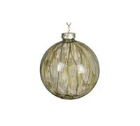 Chianese Palla di Vetro Chiara con Pittura Verde Rosmarino 8 cm - Decorazione Natalizia Elegante per Albero di Natale - Materiale di Alta Qualità, Design Raffinato