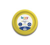 Chianese Piatti in plastica 22cm Giallo 20 Pezzi | Monouso e Riciclabili | Ideali per Feste, Compleanni, Matrimoni, Natale, Capodanno, Eventi e Catering