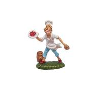 Chianese Pizzaiolo 6,5 cm in plastica dipinto a mano per presepe - Statuina artigianale, figura tradizionale per decorazione natalizia e allestimento presepe in miniatura