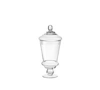Chianese Potiche Amalia in Vetro con Coperchio, H 28 x Ø 14 cm, Trasparente, Riutilizzabile, per Caramelle e Pasticceria, Rotondo