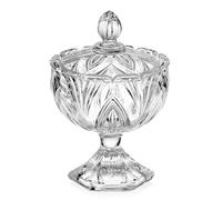 Chianese Potiche Fleur H 24 x Ø 16,4 cm Trasparente in Vetro Riutilizzabile per Caramelle e Pasticceria, Rotondo