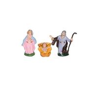 Chianese Set 3 statuine Natività in plastica da 6,5 cm - Gesù Bambino, Madonna e San Giuseppe per presepe classico - Decorazioni natalizie compatte per ogni ambientazione