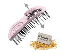 CHIARA AMBRA Mini Spazzola Districante Scioglinodi - Spazzola da Viaggio Per Capelli Naturali Spessi e Ricci o Lisci - Spazzola Piccola Vegana Capelli Bagnati o Lisci - Rosa