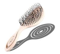 CHIARA AMBRA Spazzola Districante Capelli Bagnati e Asciutti - Spazzola Capelli Ricci Lisci Mossi - Scioglinodi e Anti Rottura per Extension - Ergonomica con Design a Spirale - Beige