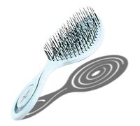CHIARA AMBRA Spazzola Districante Capelli Bagnati e Asciutti - Spazzola Capelli Ricci Lisci Mossi - Scioglinodi e Anti Rottura per Extension - Ergonomica con Design a Spirale - Azzurro