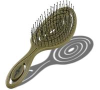 CHIARA AMBRA Spazzola Districante Capelli Bagnati e Asciutti - Spazzola Capelli Ricci Lisci Mossi - Scioglinodi e Anti Rottura per Extension - Ergonomica con Design a Spirale - Verde Oliva