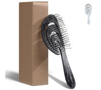 Chiara Ambra Spazzola Districante per Capelli - Spazzola a Spirale per Donna e Uomo - Spazzola Scioglinodi per Capelli Ricci Lisci e Bagnati - Ergonomica e Delicata - Nero