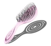 CHIARA AMBRA® - Spazzola per capelli biologica con paglia, realizzata in modo ecologico, non tira i capelli, unica spazzola districante con molla a spirale flessibile ed effetto massaggiante, colore: rosa