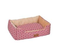 CHIARA Cuccia per cani di piccola e media taglia (fodera e cuscino lavabile, dimensioni 65 x 50 cm, antiscivolo nella parte inferiore, cuscino interno con design reversibile), colore: rosso vinaccia