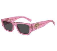 Chiara Ferragni Donna Chiara Ferragni CF 7013/S QR0/IR Occhiali da sole Plastica Rosa Glitter Grigio Squadrata Normale