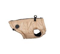 CHIARA MAD CHJ-2333BK- XS - Giacca invernale trapuntata (taglia: XS, materiale: poliestere, pelliccia sintetica, moda per cani, chiusura lampo sulla schiena), tortora