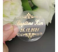 Chiari Adesivi Impermeabili Per Loghi Personalizzati,adesivi Trasparenti Personalizzati Comunione，adesivi Trasparenti Rotondi Adesivi Trasparenti Con Nome (C,3cm)