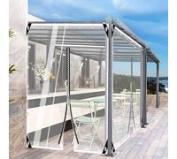Chiari teloni per tende con occhielli,Teloni in plastica PVC con porta a cerniera,Finestra Tenda di pioggia all'aperto,Telone trasparente impermeabile per patio,Antivento,2.5x6m/8.2*19.7ft-A