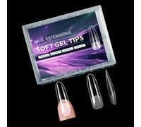 Chiaro acrilico bara lunga forma di unghie artificiali suggerimenti unghie artificiali punte di estensione per manicure salone nail art 240 pezzi