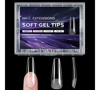 Chiaro acrilico bara lunga forma di unghie artificiali suggerimenti unghie artificiali punte di estensione per manicure salone nail art 240 pezzi
