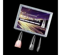 Chiaro acrilico bara lunga forma di unghie artificiali suggerimenti unghie artificiali punte di estensione per manicure salone nail art 240 pezzi