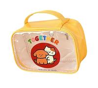 Chiaro Sacchetto Cosmetico Sacchetto Impermeabile Trasparente Trucco Viaggio Servizi igienici Con Per Le Donne Ragazze Sacchetto Impermeabile, giallo, Single bag, Mass Beauty