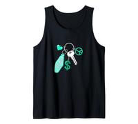 Chiaro Teal Aqua Success Keys Love Peace Money Teal Aqua Canotta