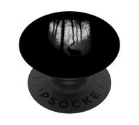Chiaroscuro Foresta Di Notte Con Una Bella Luna Alce PopSockets PopGrip Adesivo