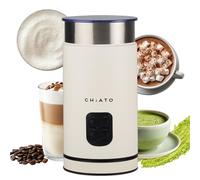 CHiATO MilkPLAY - Montalatte elettrico e montalatte in spugna, 4 in 1, per latte e scalda latte freddo, matcha, cacao e latte macchiato (bianco)