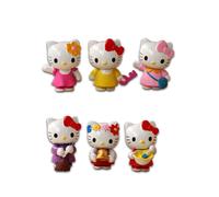 (chiave) 6 pezzi/set Hello Kitty Kuromi Sanrio Bambole carine Accessori Ornamenti Regali per le feste