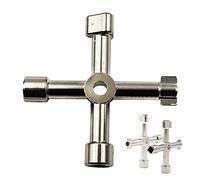 Chiave a 4 vie Chiave di Utility Chiave di Utilità Multifunzionale Lega di Zinco Chiave Contatore per Elettrico Acqua Gas Metro Scatola Armadio Cabinet Argento