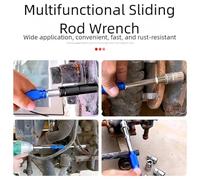 Chiave a bussola a barra scorrevole tipo T con teste intercambiabili 4 in 1 e azionamento esagonale per riparazione e manutenzione automobilistica