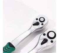 Chiave a bussola a cricchetto con cricchetto reversibile a 72 denti e sgancio rapido, rotazione di 5 gradi per giro, opzioni da 1/4", 3/8" e 1/2" (A)