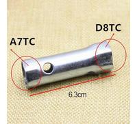 Chiave a bussola a doppia estremità in acciaio per installazione e rimozione scintille di accensione, con estremità esagonali, per riparazione moto (corta)