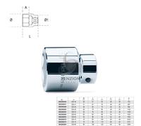 Beta 929 60 - Chiavi a bussola con attacco quadro femmina 1" bocca esagonale, cromate