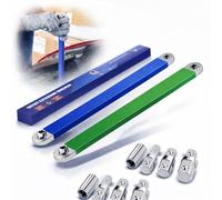 Chiave a Bussola con Prolunga Universale, Estensione per Cricchetto con Meccanismo a Catena, Strumento per Spazi Stretti Motore Auto e Moto, Trasferimento di Coppia 1:1, Adattatori Inclusi (2pcs-c)